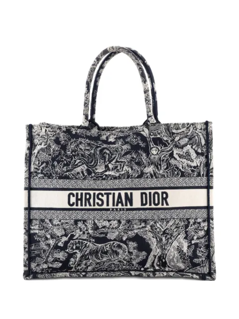 Christian Dior Pre-Owned Book Embroidered Canvas Large tote bag