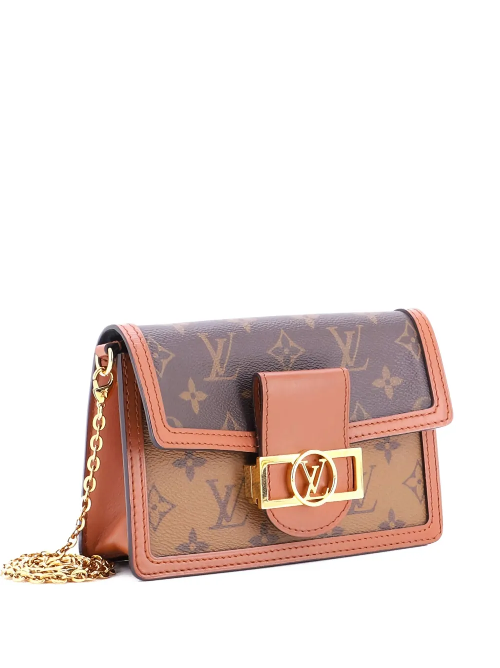 Louis Vuitton Pre-Owned Dauphine Chain Wallet Reverse Monogram Canvas clutch bag | Brown | Image 1