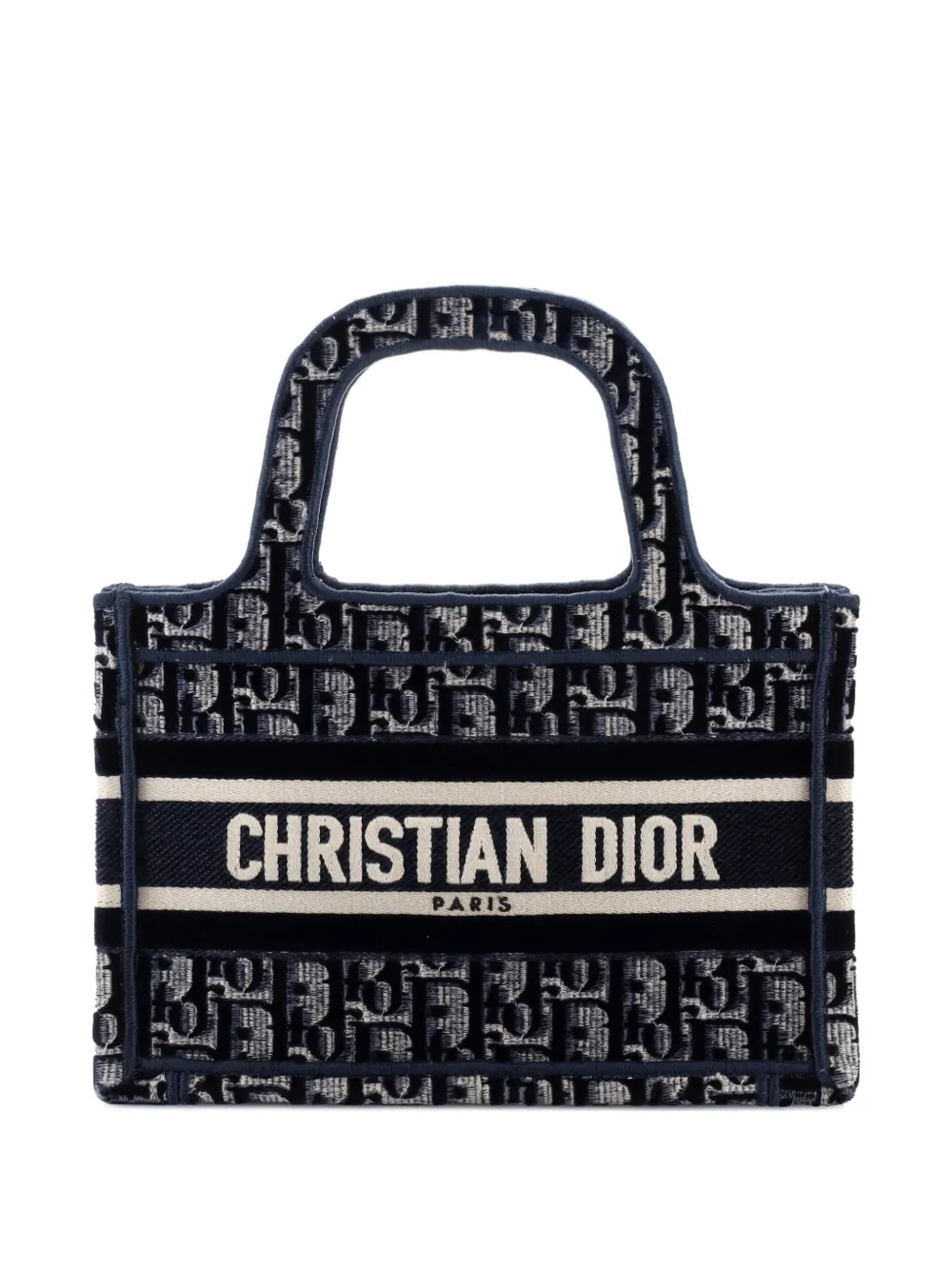 Christian Dior Pre-Owned Book Oblique Velvet Mini tote bag - ブルー