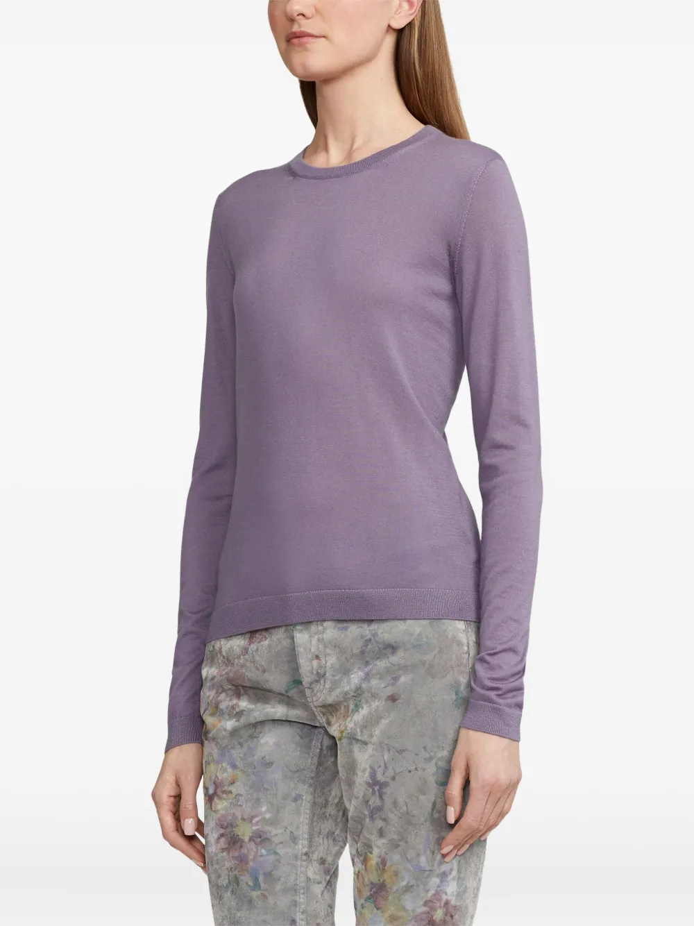 Ralph Lauren Long-sleeve Knit Top In Purple