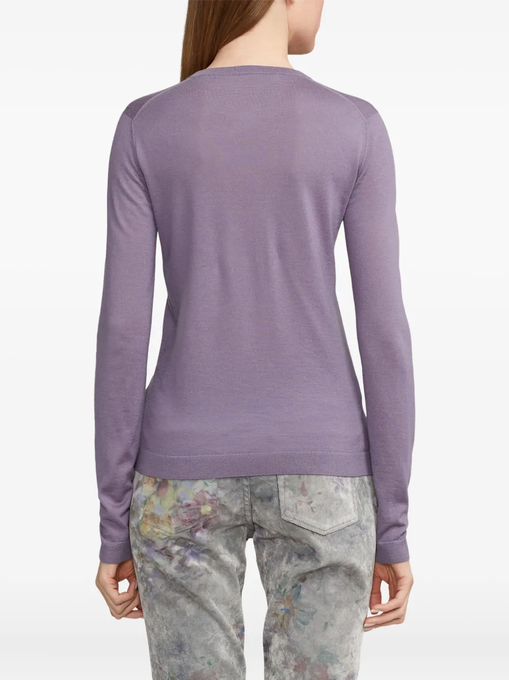 Ralph Lauren Long-sleeve Knit Top In Purple