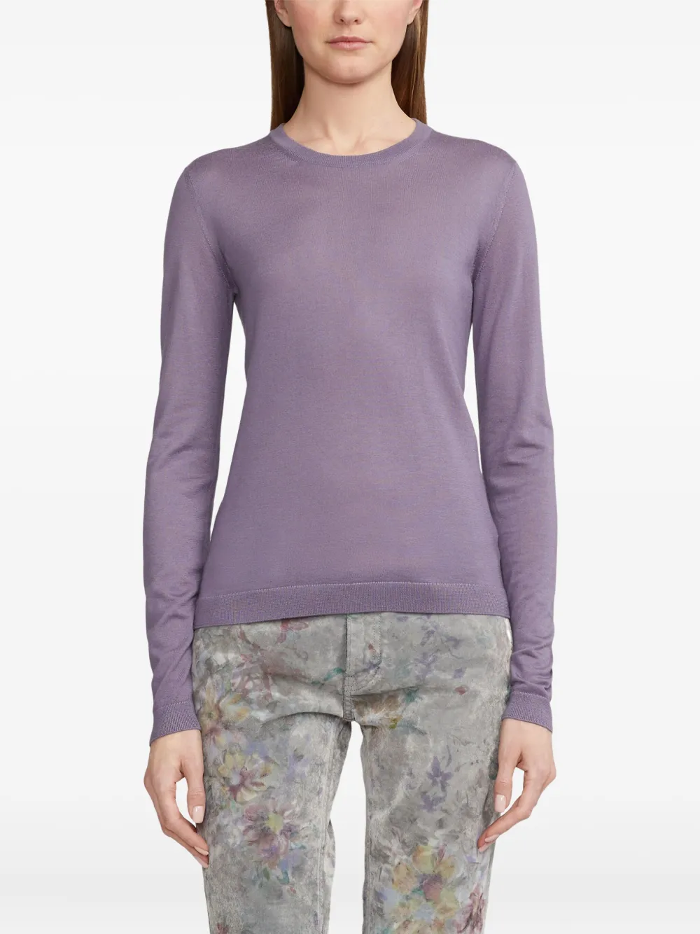 Ralph Lauren Long-sleeve Knit Top In Purple