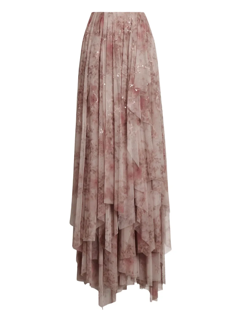 Ralph Lauren Collection フローラル ラッフル スカート - ピンク Ralph Lauren Collection フローラル ラッフル スカート - ピンク