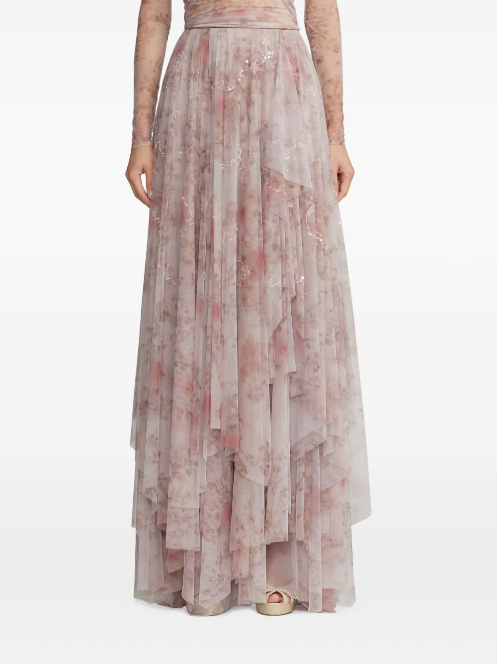 Ralph Lauren Collection Rok met ruches en bloemenprint Roze