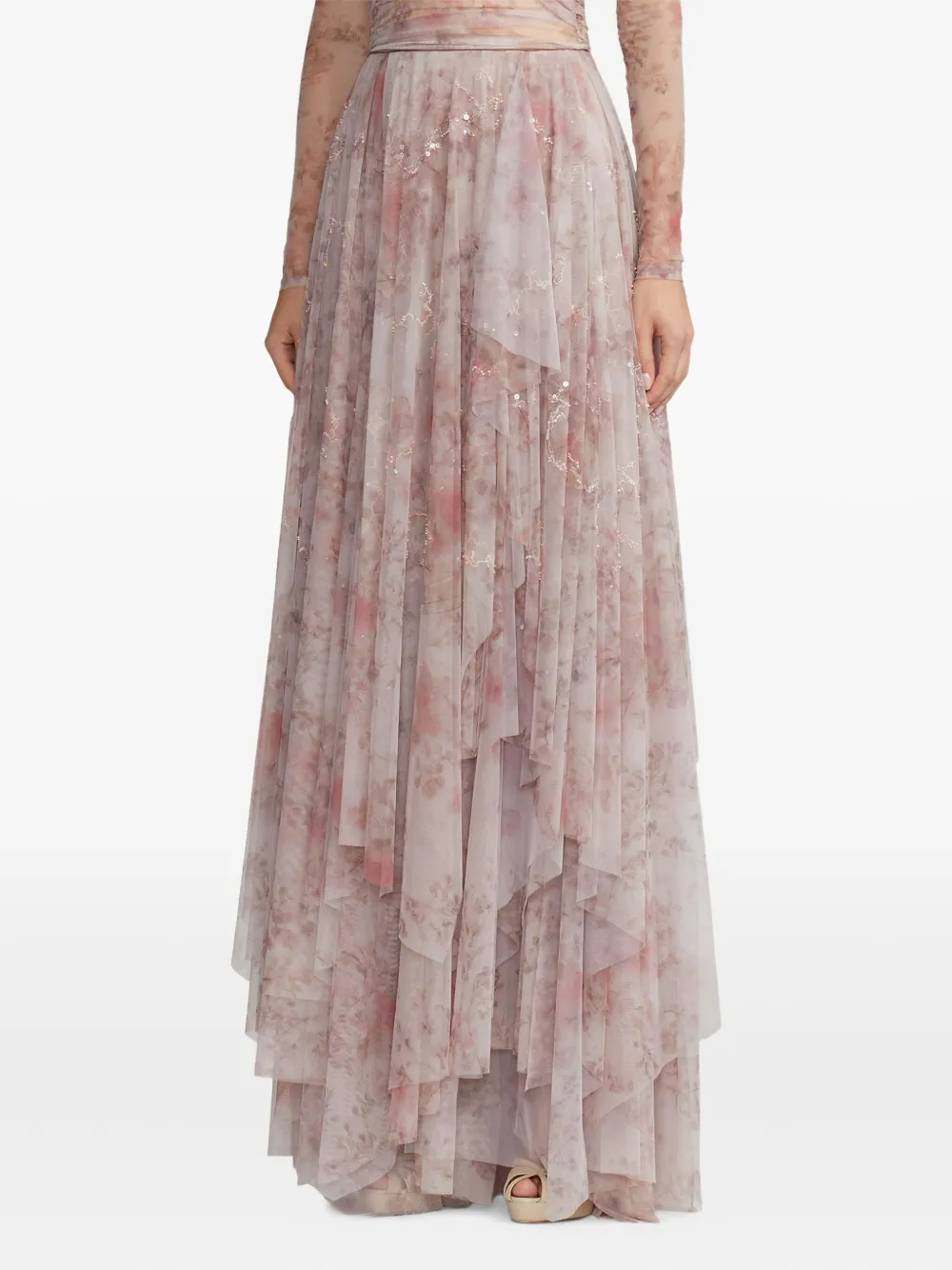 Ralph Lauren Collection Rok met ruches en bloemenprint Roze