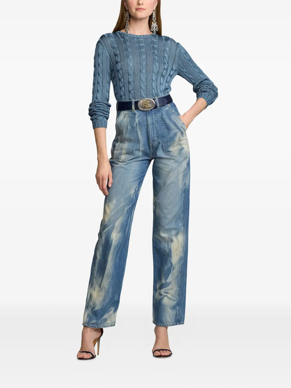 Ralph Lauren Collection Kabelgebreide trui Blauw