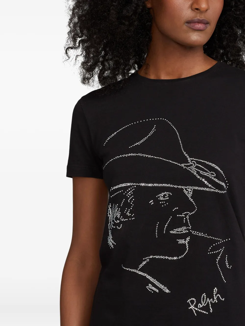 Ralph Lauren Embellished-graphic T-shirt In Black