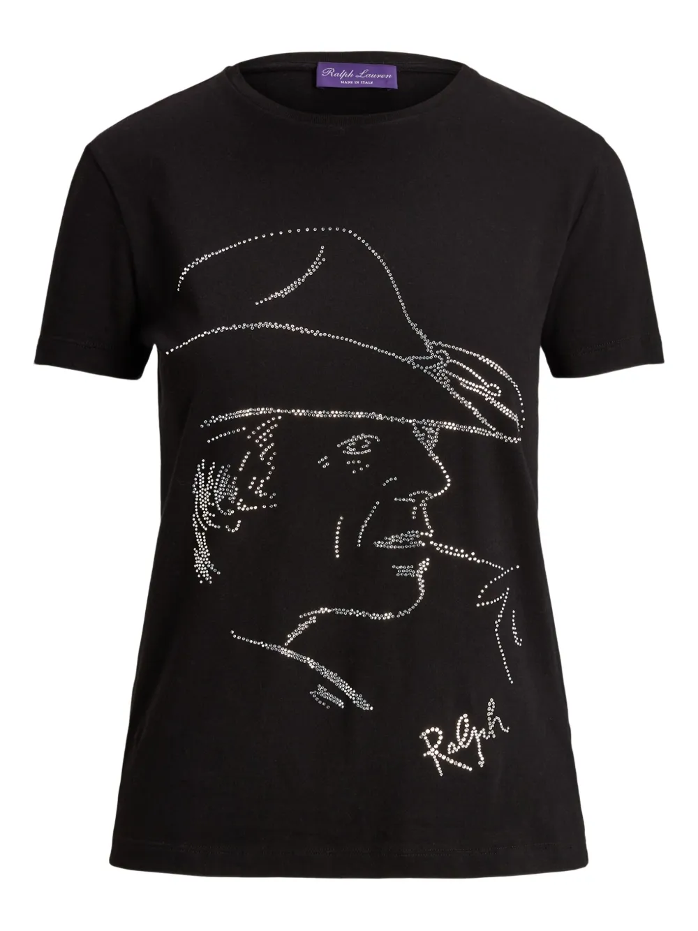 Ralph Lauren Embellished-graphic T-shirt In Black