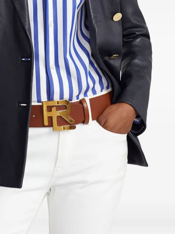 Ralph Lauren Collection ロゴバックル レザーベルト | ブラウン
