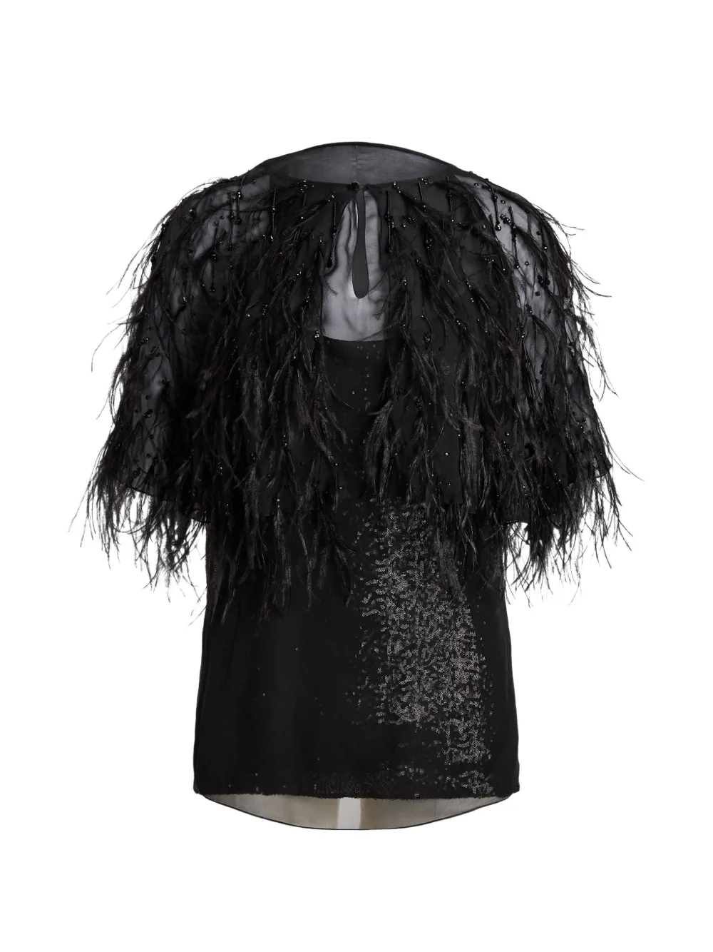 Ralph Lauren Collection feather-embellished blouse - Black