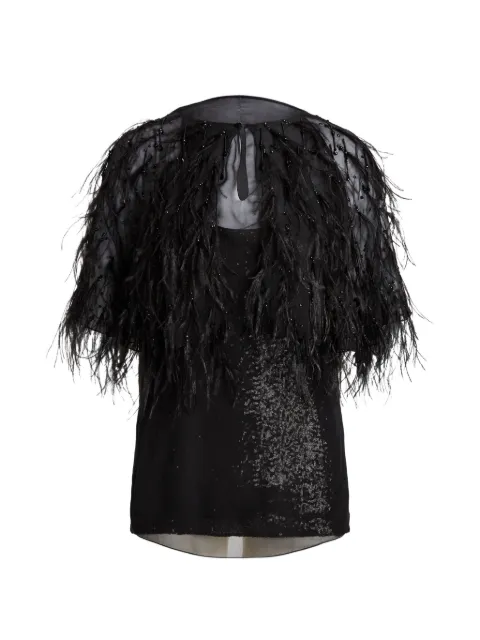 Ralph Lauren Collection feather-embellished blouse