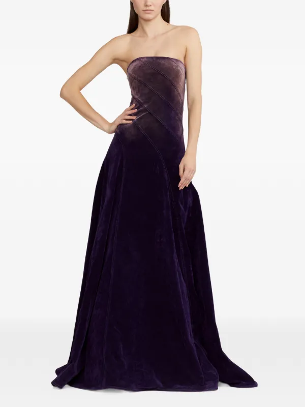open lace back dress Lauren By Ralph Lauren Purple Petra Ls Dress