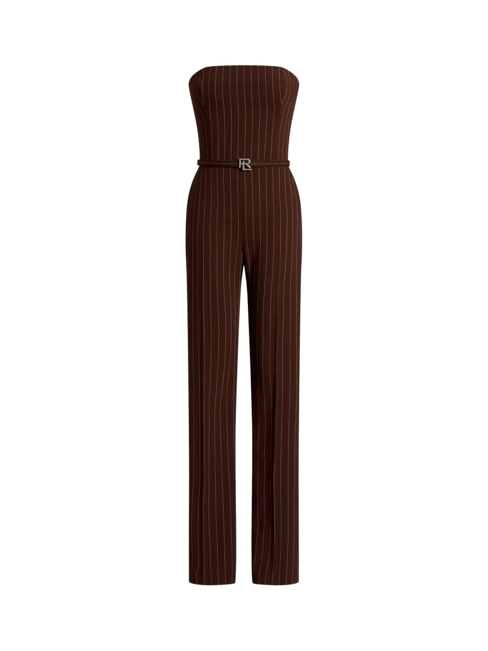Ralph Lauren Collection pinstripe-pattern belted jumpsuit - Bruin