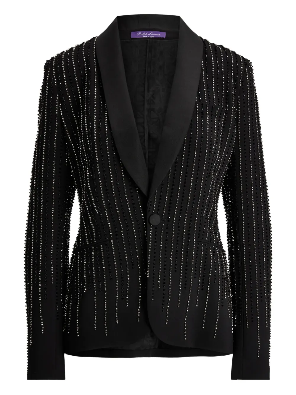 Ralph Lauren Donoghue Sequined Single-breasted Blazer In Black