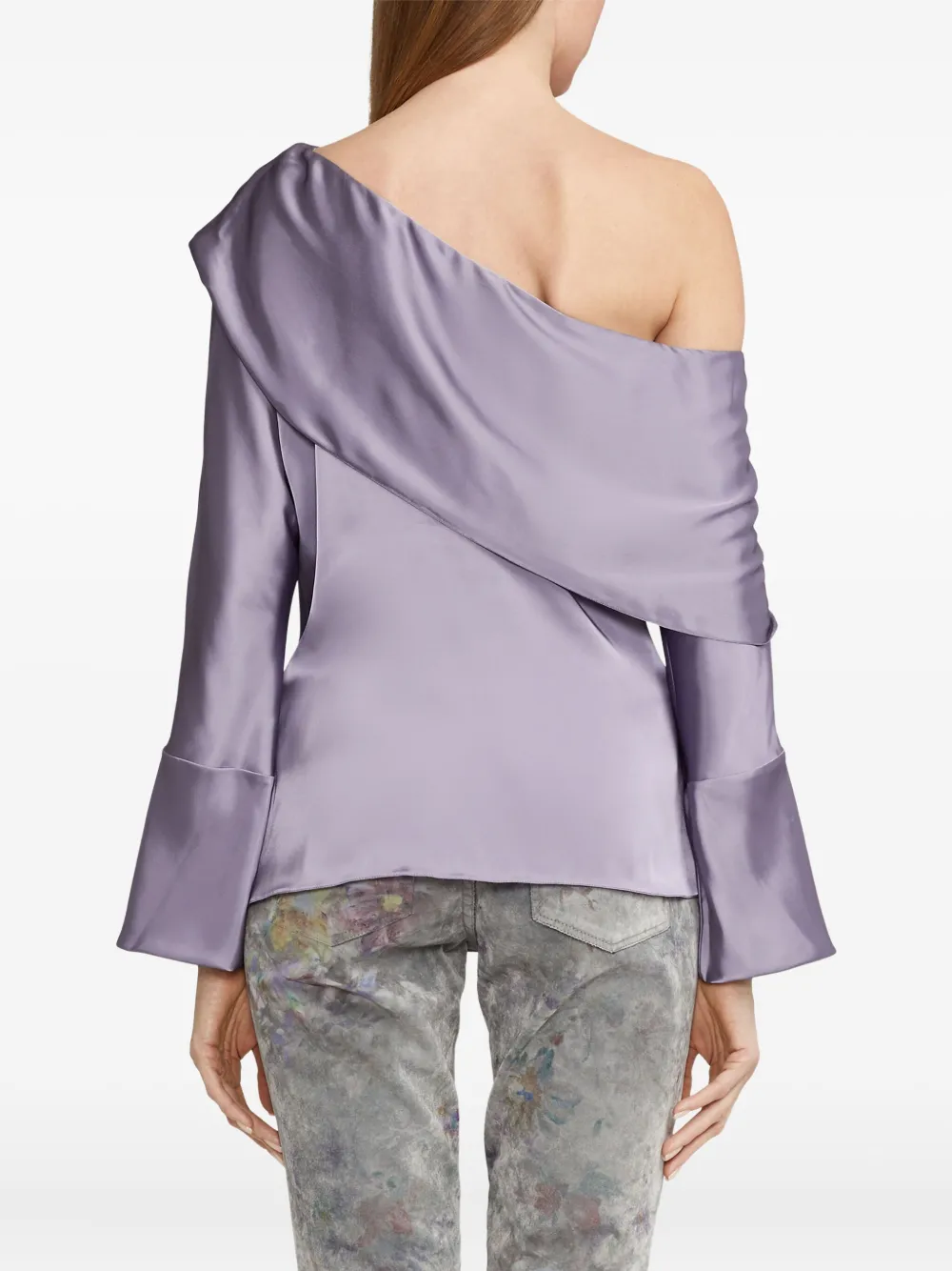 Ralph Lauren Collection Asymmetrische top met klokmouwen Paars