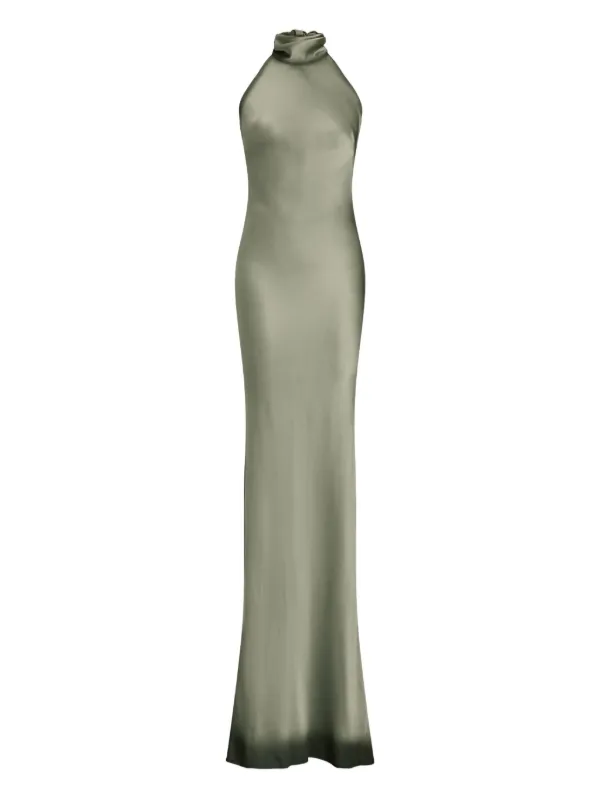 green emerald velvet dress RALPH LAUREN Size 2 Green Velvet Slip Long Dress main image 0