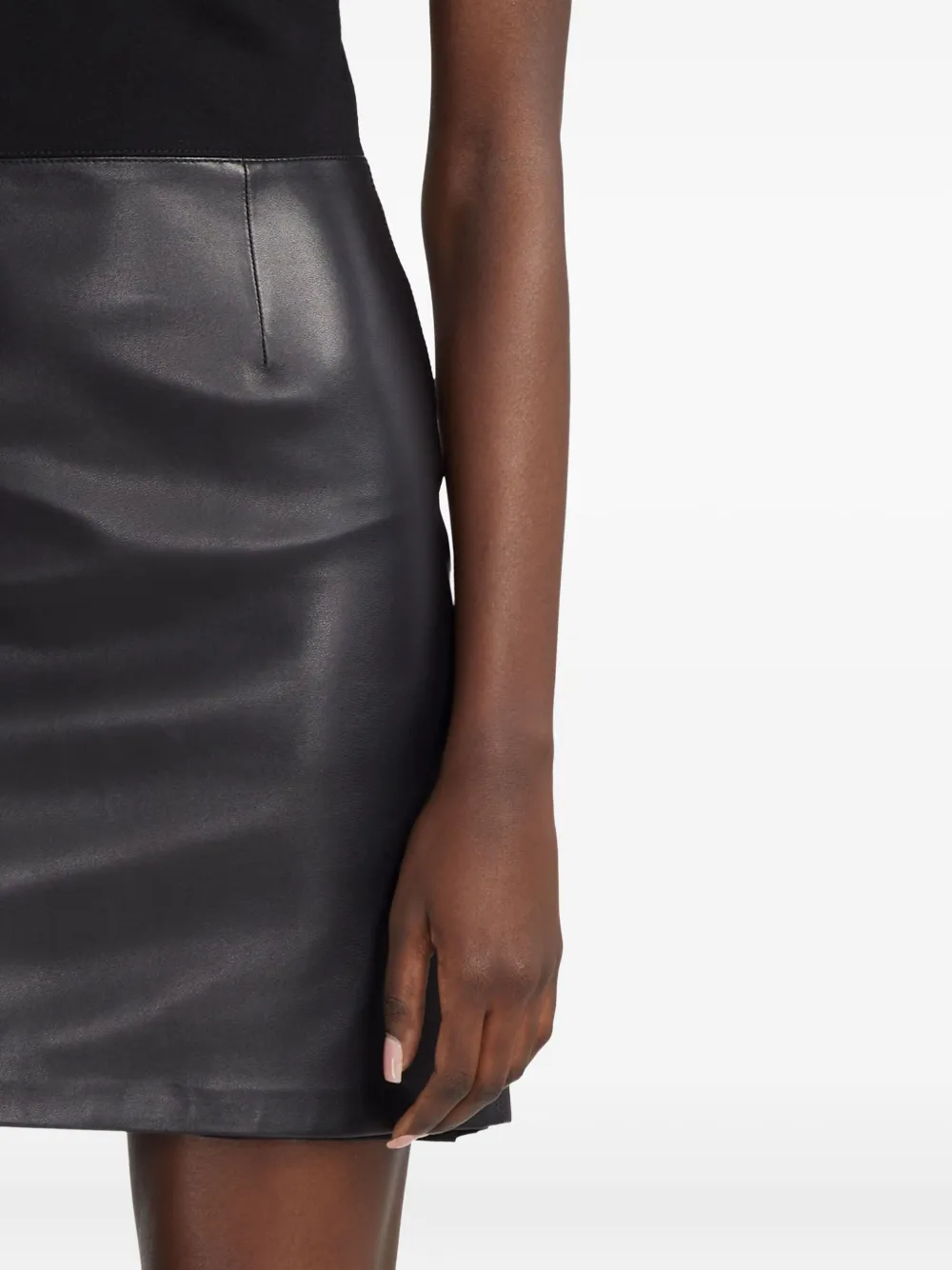 Ralph Lauren Collection Mini-jurk met col en korte mouwen Zwart