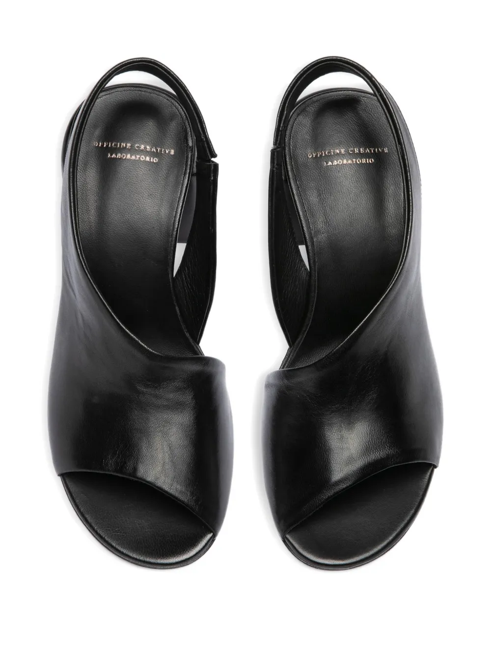 Officine Creative Felicia 005 sandalen met gekruiste hak Zwart