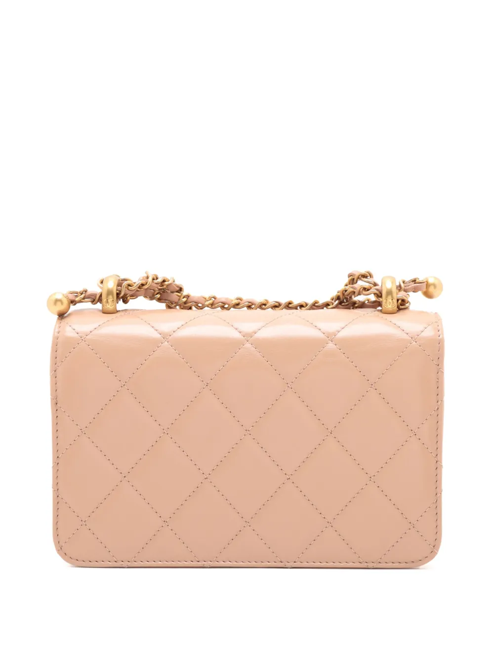 Pre-owned Chanel 2021-2025 Mini Quilted Lambskin Perfect Fit Flap Crossbody Bag In Brown