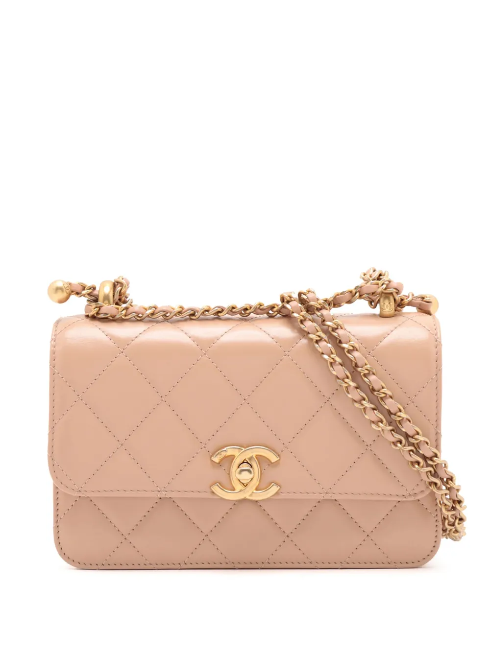 CHANEL Pre-Owned 2021-2025 ミニ マトラッセ ラムスキン パーフェクト フィット フラップ ショルダーバッグ -