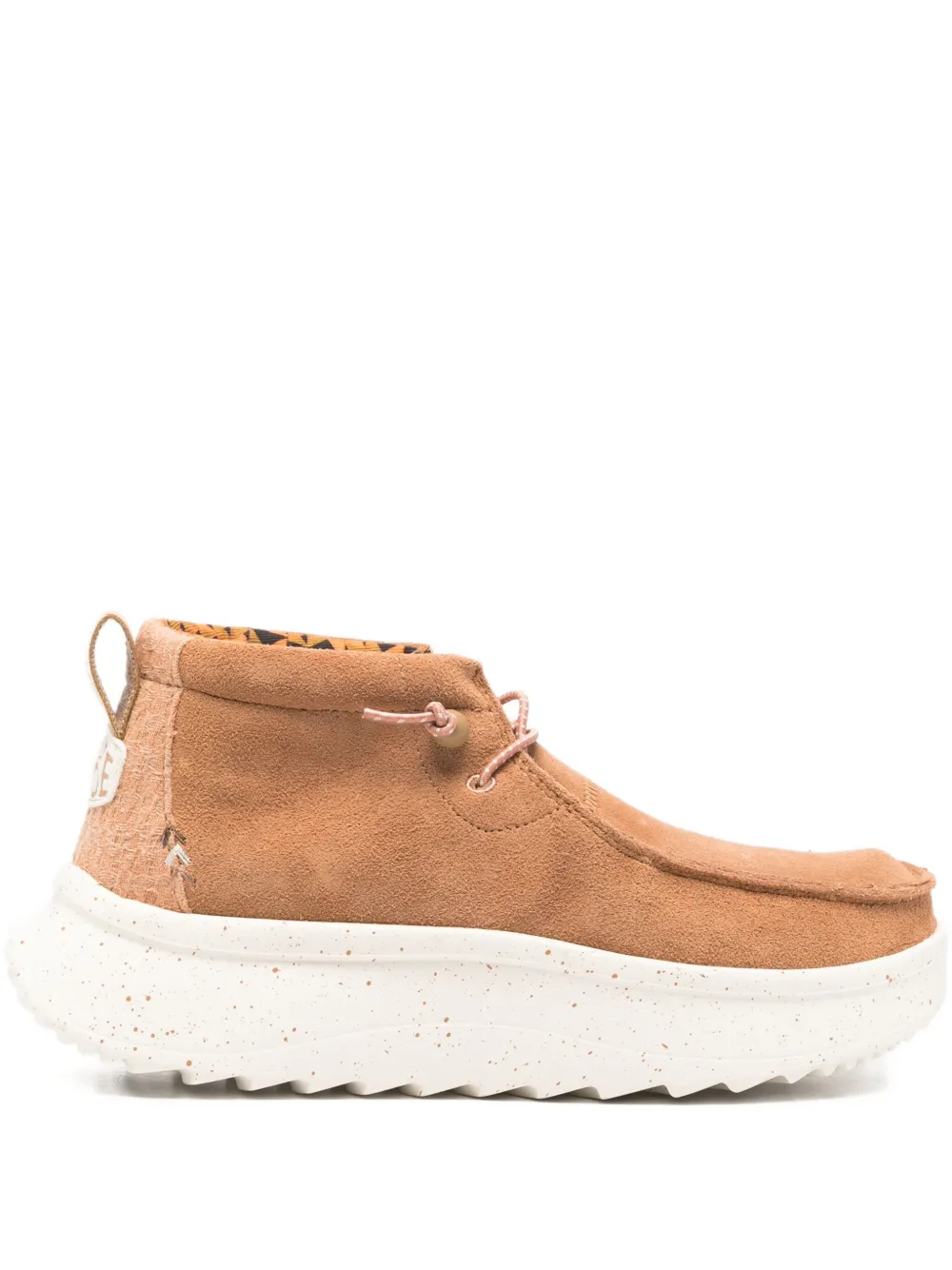 Hey Dude Wendy Peak Hi Suede Lace-up Loafers In Brown