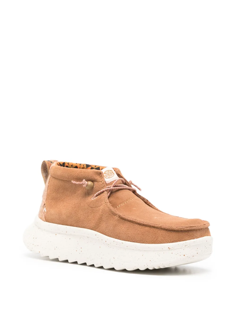 Hey Dude Wendy Peak Hi Suede Lace-up Loafers In Brown