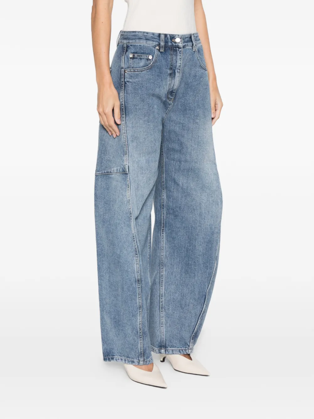Tibi Sid Panelled Jeans In Blue