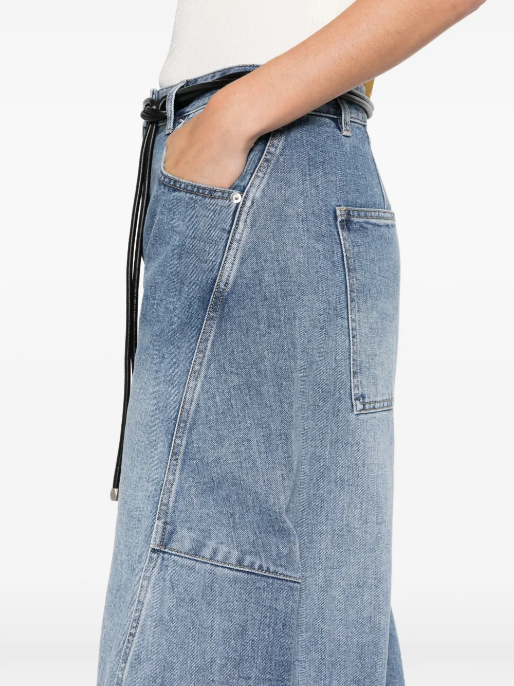 Tibi Sid Panelled Jeans In Blue