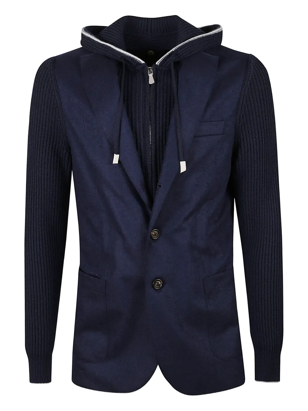 Eleventy hooded layered jacket | Blue | Image 1