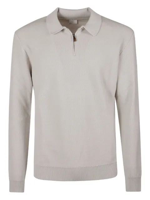 Eleventy zip-neck polo sweater