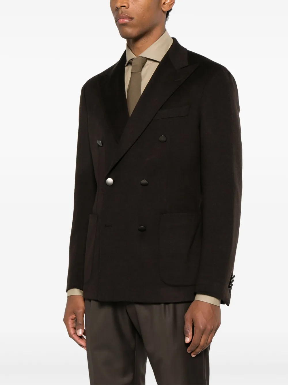 Tagliatore Jack met dubbele rij knopen en zak Bruin