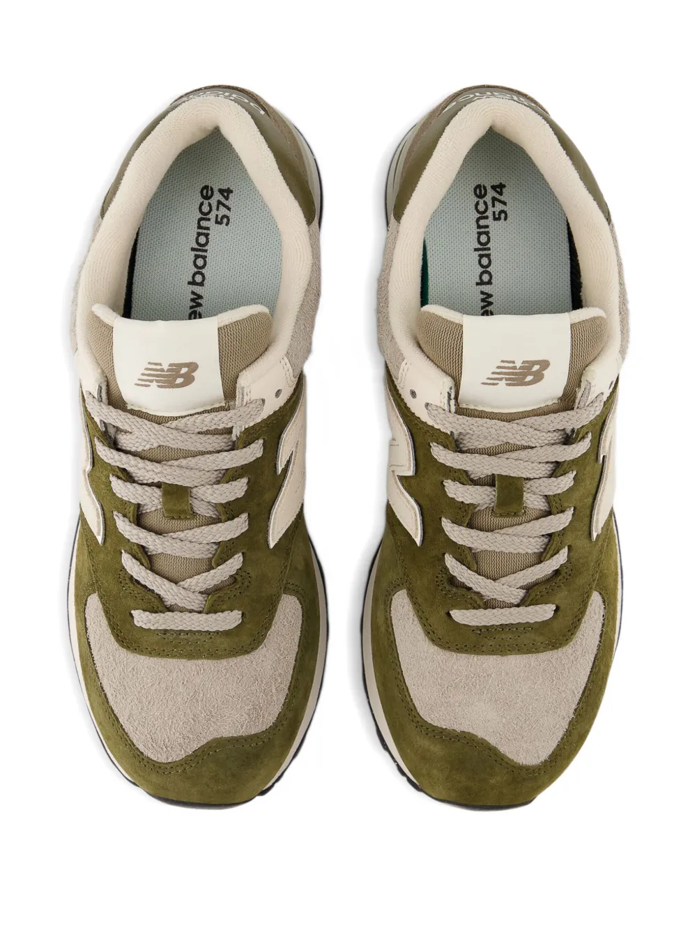 New Balance 574 sneakers met suède vlakken Groen