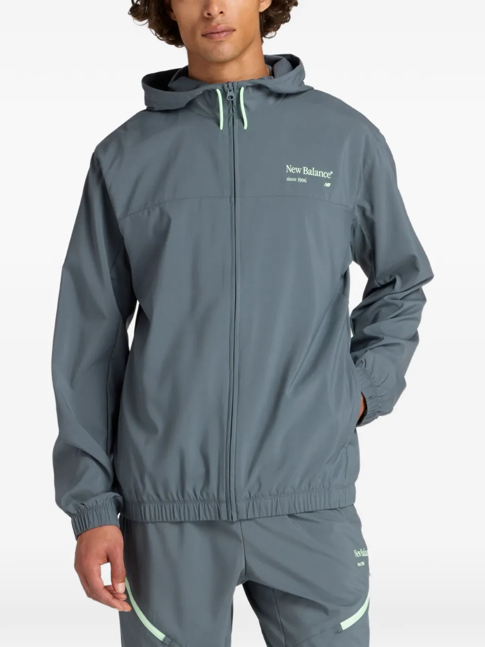 New Balance logo-print jacket - Grigio