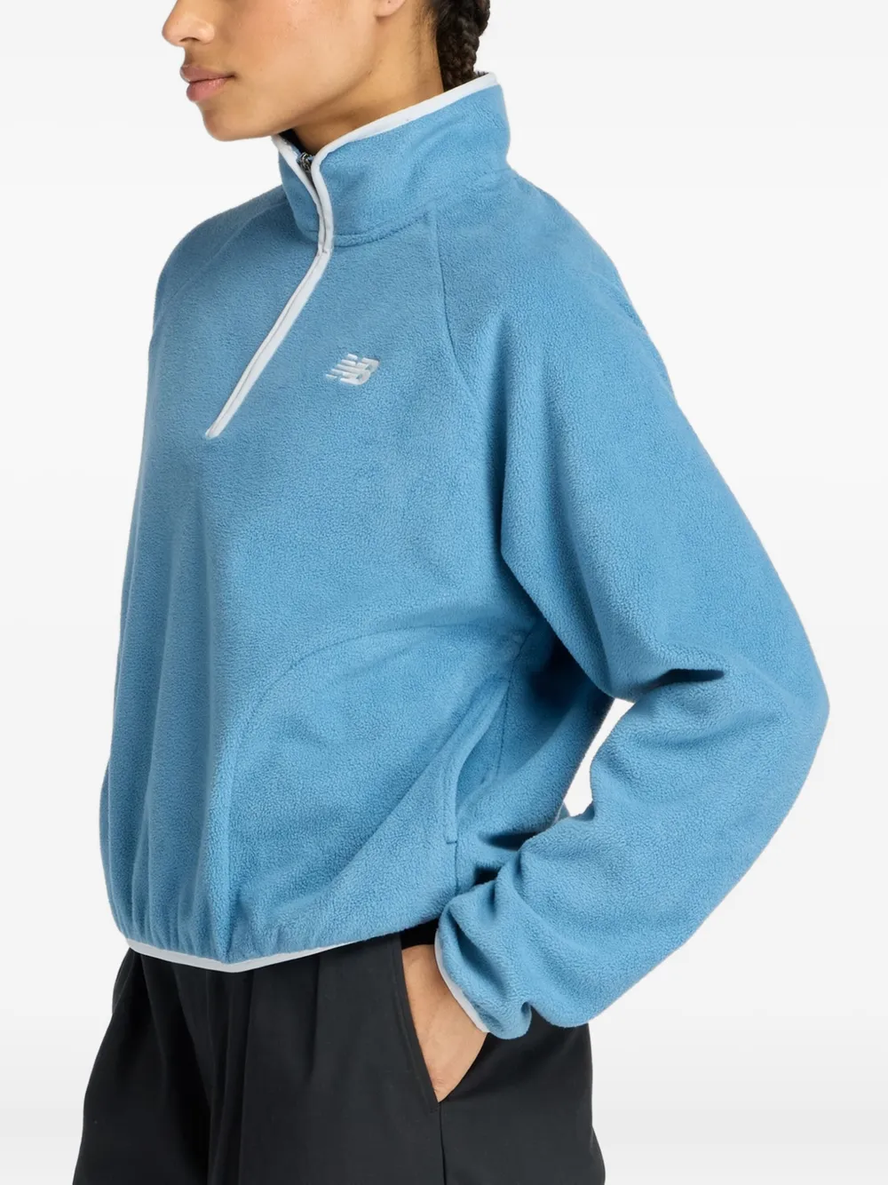 New Balance Sweater met halve rits Blauw