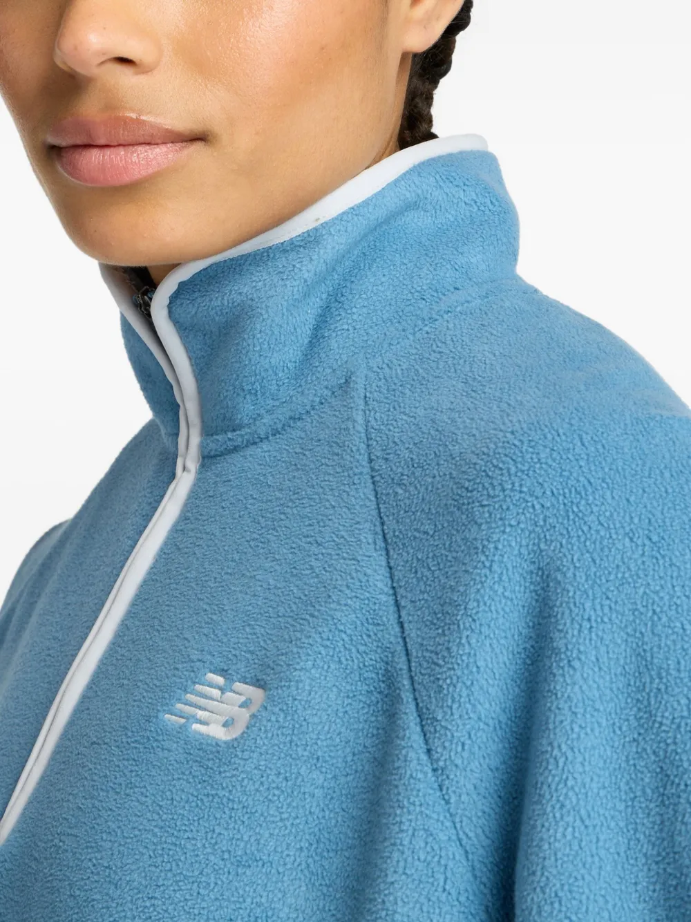 New Balance Sweater met halve rits Blauw