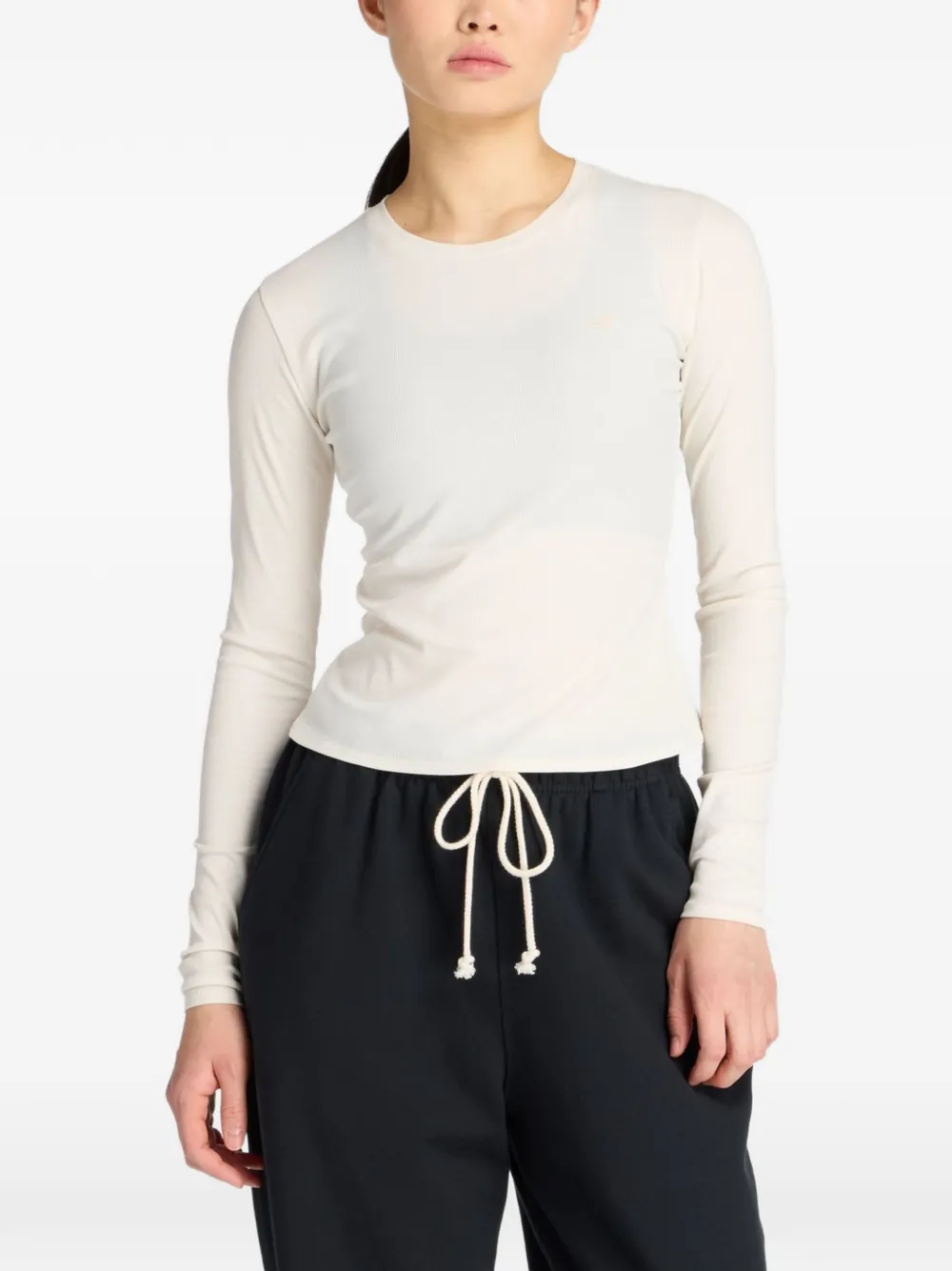 New Balance ribbed-knit long-sleeve T-shirt - Toni neutri