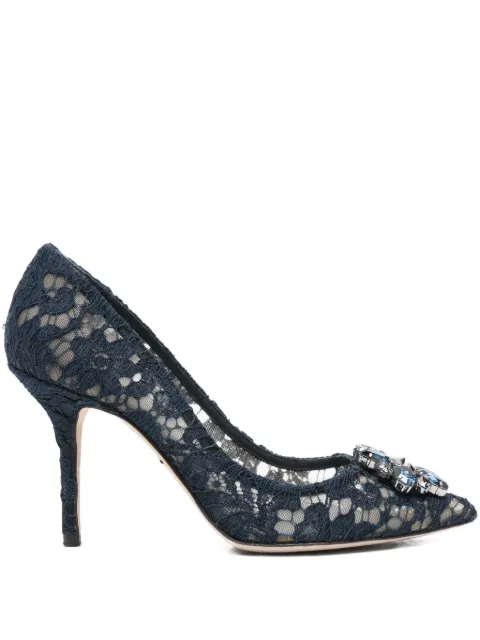 Dolce & Gabbana Pre-Owned lace brooch-detail 95mm pumps