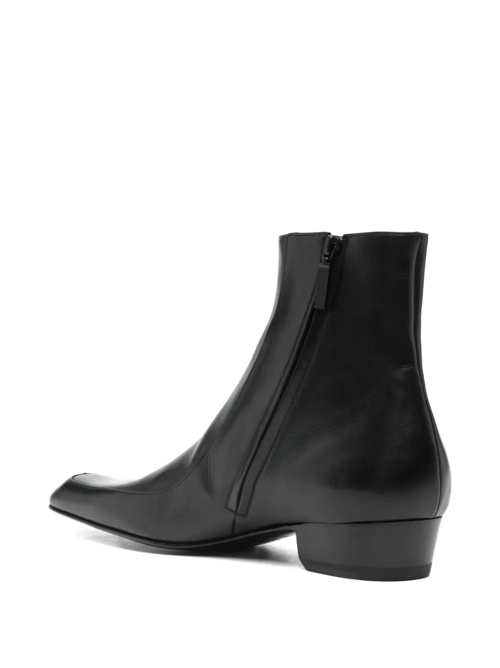SAINT LAURENT Pre-owned 30mm Augustin Square-toe Boots In Black