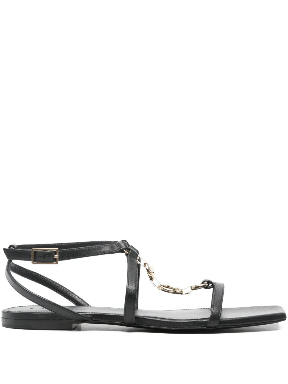 Lanvin Pre-Owned chain link detail sandals - ブラック