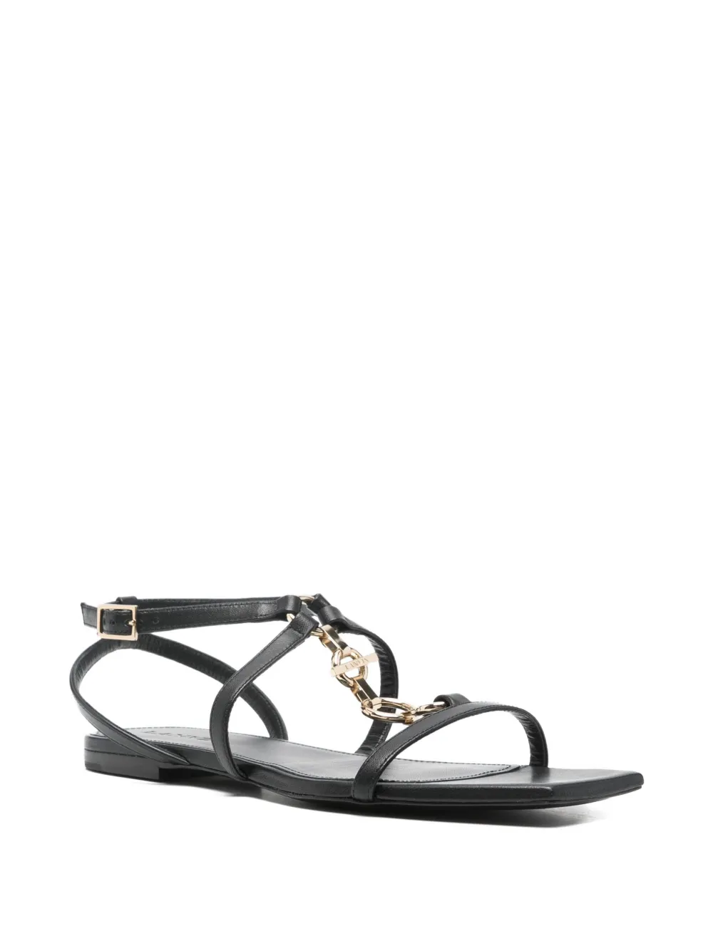 Lanvin Pre-Owned chain link detail sandals - Zwart