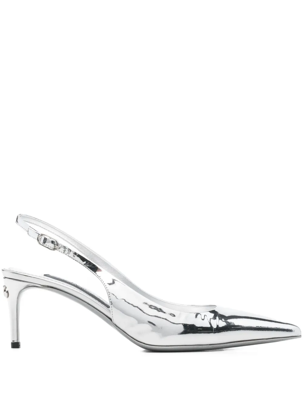 Dolce & Gabbana Pre-Owned 65mm mirror-effect slingback pumps | Silver | Image 1