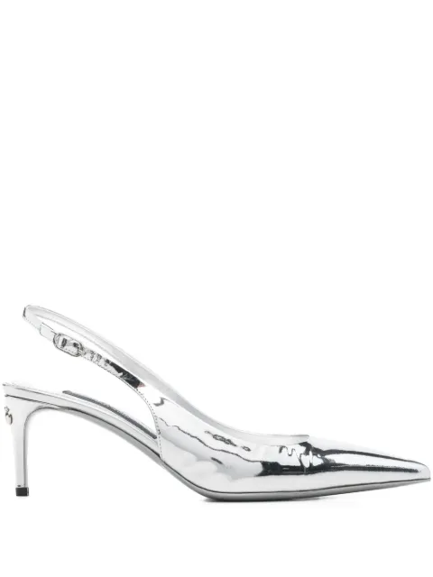 Dolce & Gabbana Pre-Owned 65mm mirror-effect slingback pumps