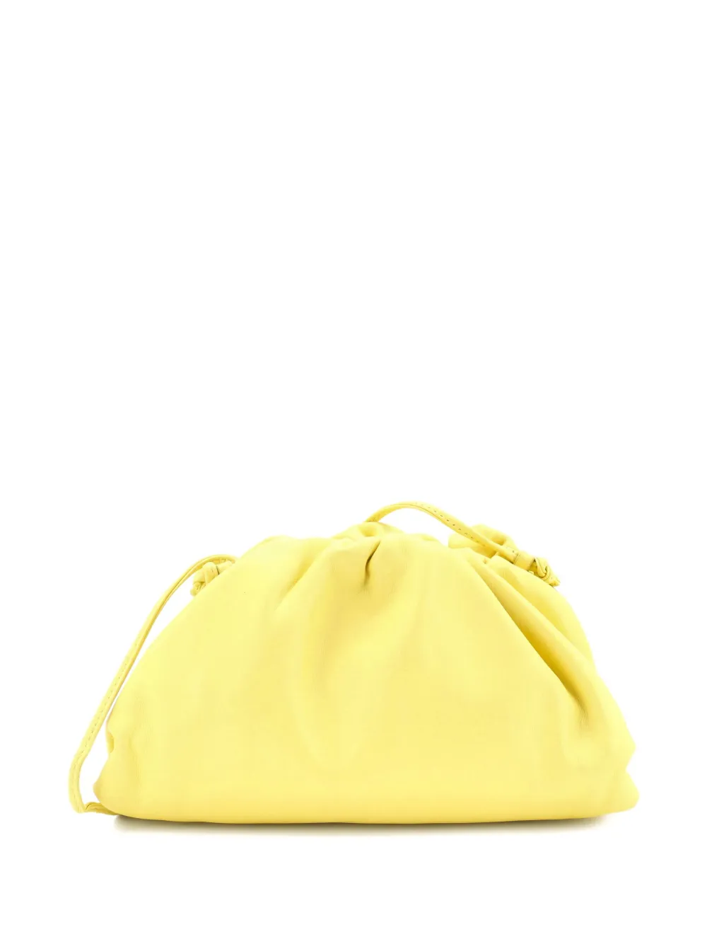 Pre-owned Bottega Veneta The Pouch Leather Mini Crossbody Bag In Yellow