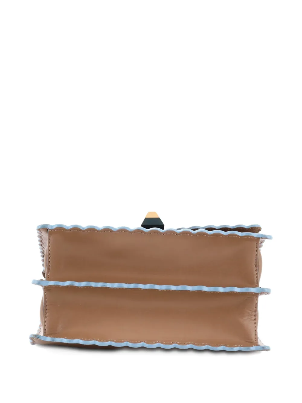 Pre-owned Fendi Kan I Bag Leather Small Crossbody Bag In Brown