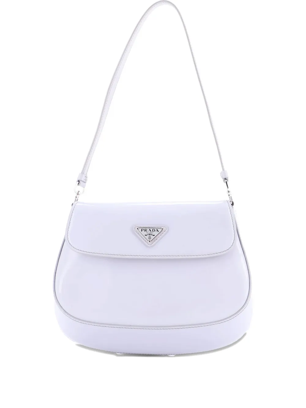 Pre-owned Prada Cleo Flap Shoulder Bag Spazzolato Leather Small Hobo Bag In Gray