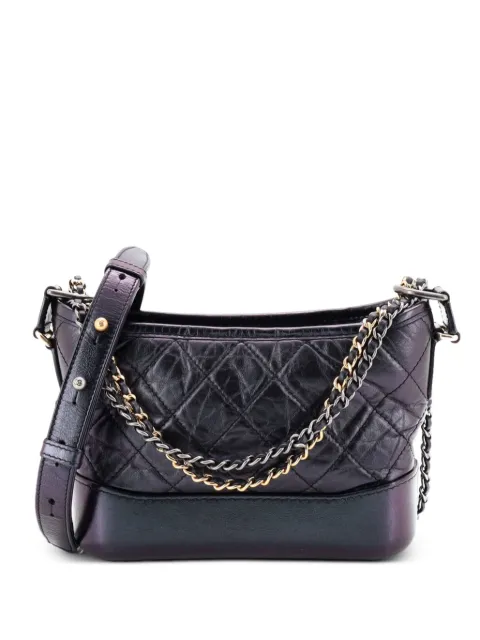 CHANEL Pre-Owned Gabrielle Hobo Quilted Iridescent Lambskin Small crossbody bag