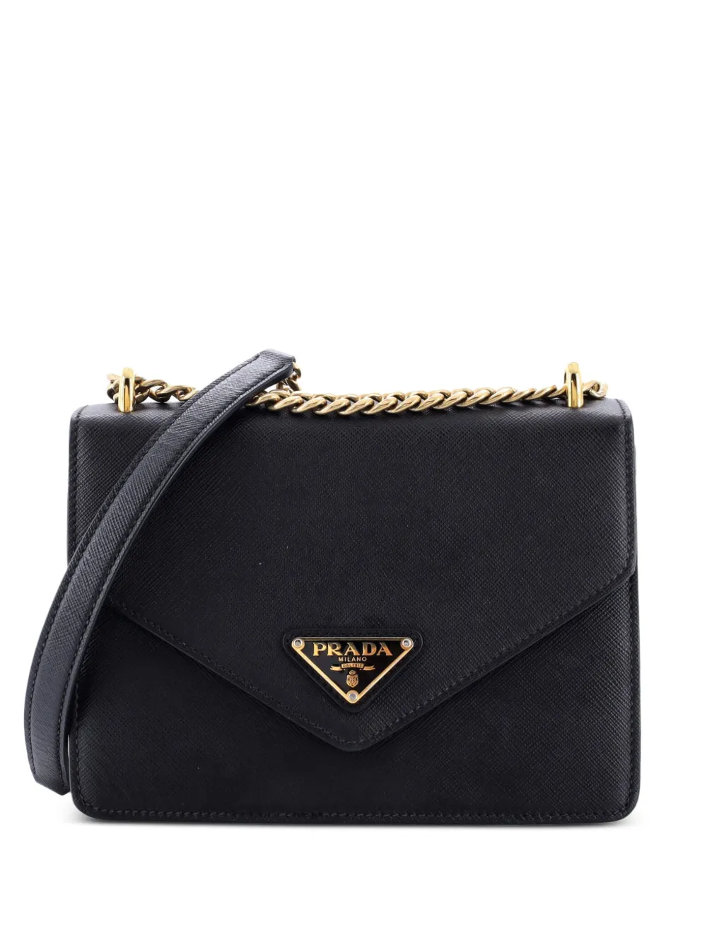 Prada Pre-Owned Envelope Flap Chain Shoulder bag Saffiano Leather Prada Pre-Owned Envelope Flap Chain Shoulder bag Saffiano Leather