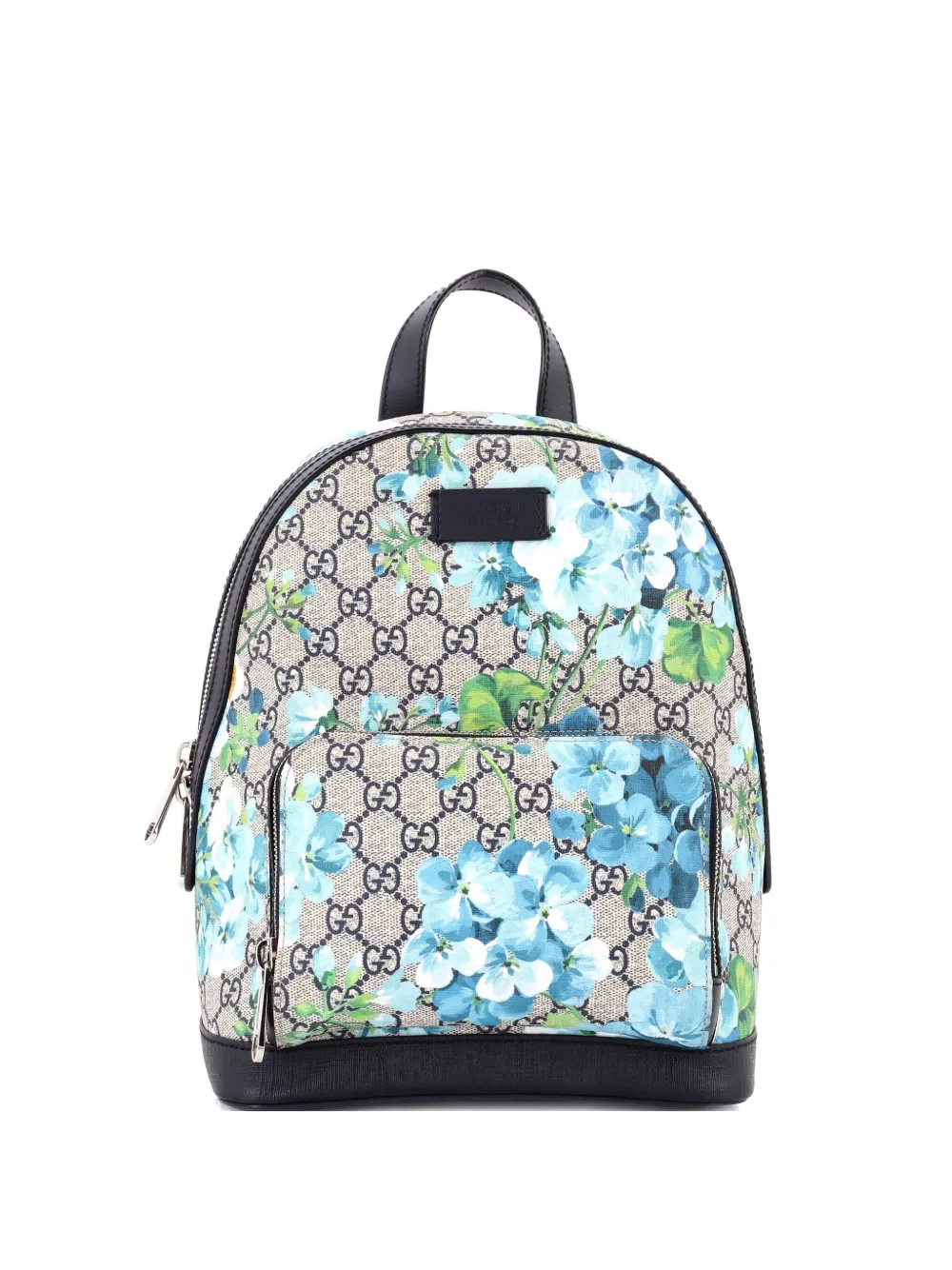 Gucci Pre-Owned Zip Pocket Blooms Print GG Coated Canvas Small backpack | Blue | Image 1