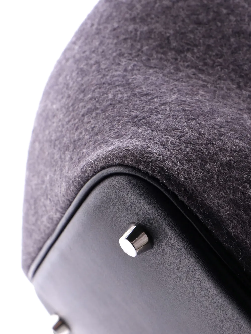 Pre-owned Hermes Picotin Lock Bag Felt With Leather Mm Bucket Bag In Gray