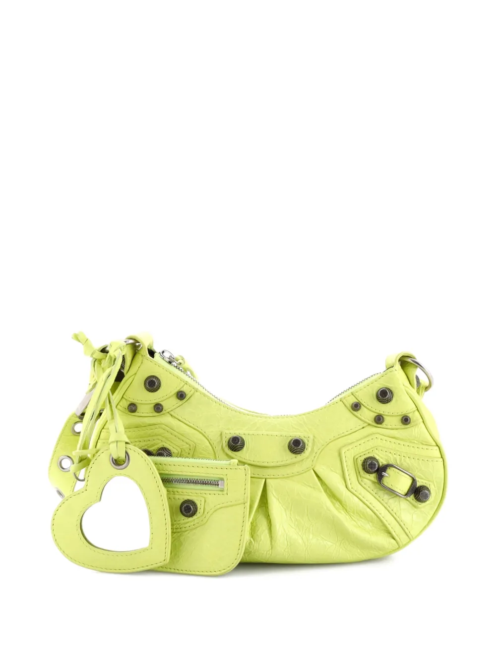Pre-owned Balenciaga Le Cagole Giant Studs Shoulder Bag Leather Xs Hobo Bag In Yellow